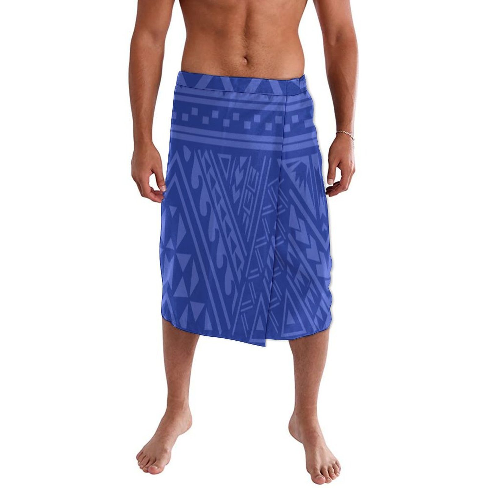 Sarong Men Wrap - تنورة رجالية مخصصة ناعمة زرقاء اللون