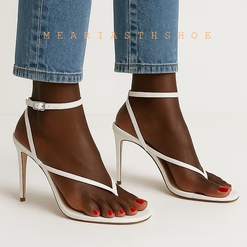 صندل نسائي بكعب عالٍ رفيع مدبب - مراجعة Casual Sandal Leather وسعره