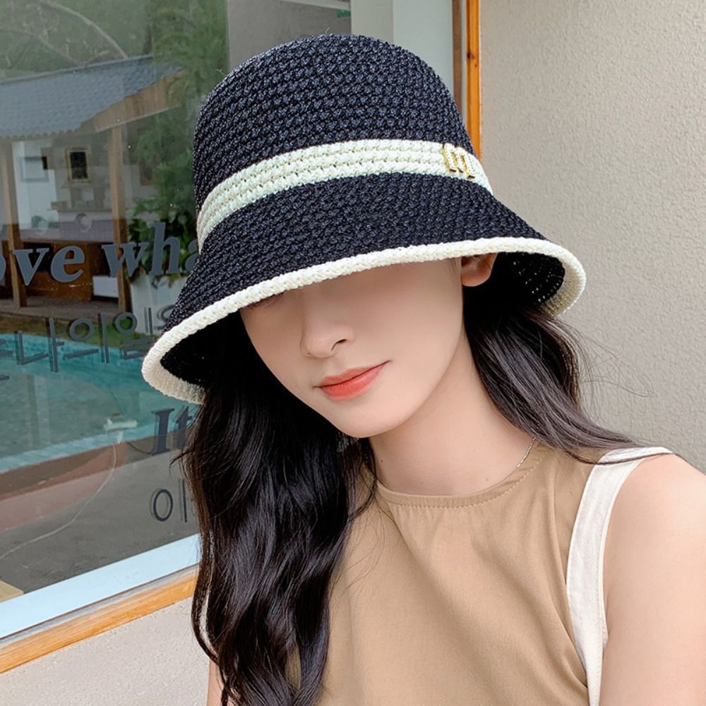 أنيقة القوس صياد قبعة طوي واسع - مراجعة Bucket Hat Straw وسعره